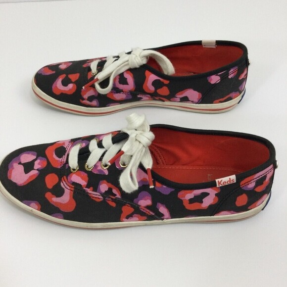 Keds Kate Spade New York Womens Black Leopard Print Lace Up Sneakers Size 8 US - Picture 3 of 12